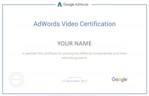 Google Adwords Video Certification
